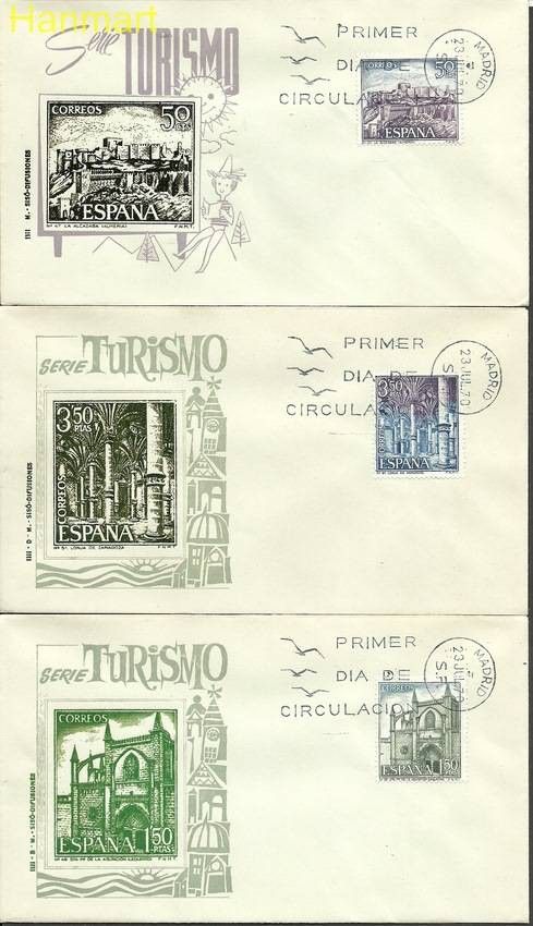 Znaczek Hiszpania 1970 Mi 1872-1877 FDC