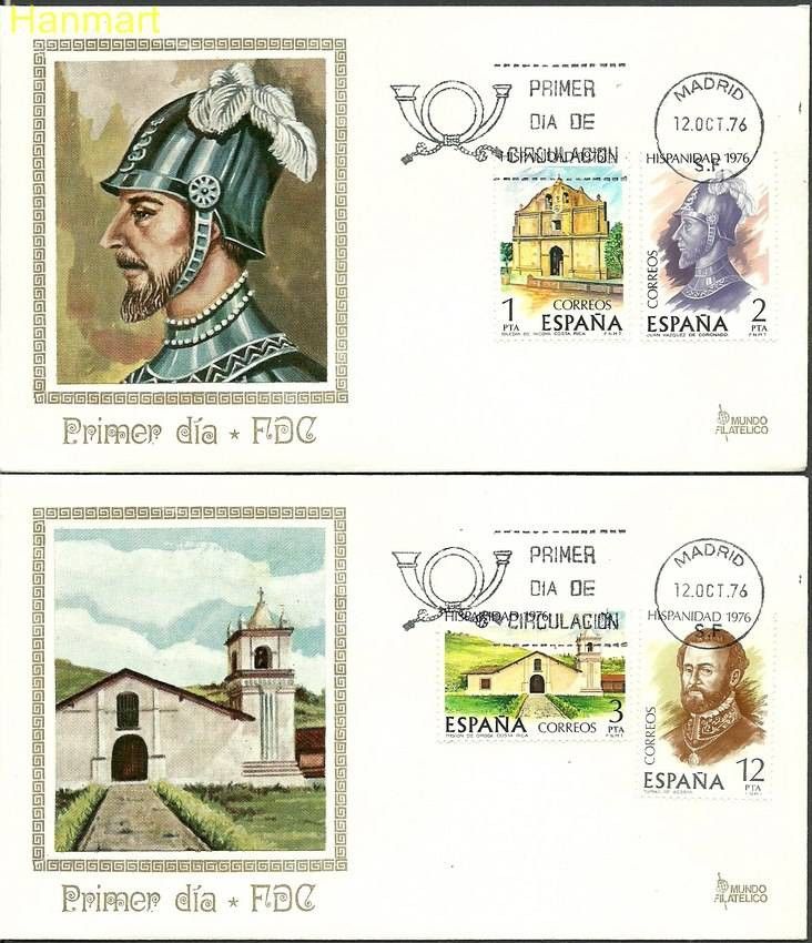 Znaczek Hiszpania 1976 Mi 2264-2267a FDC