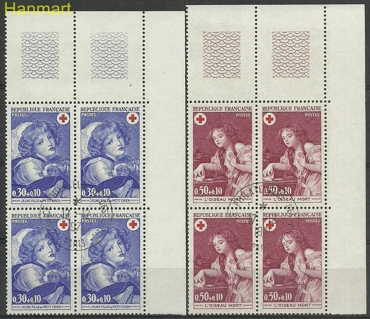 Znaczek Francja 1971 Mi marvie1777-1778 Stemplowane