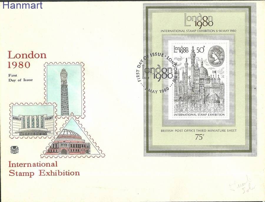 Znaczek Wielka Brytania 1980 Mi bl3 FDC