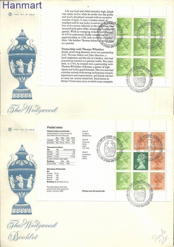Znaczek Wielka Brytania 1980 Mi h-blatt90-93 FDC