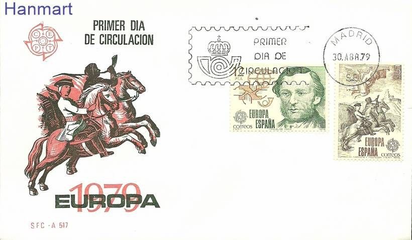 Znaczek Hiszpania 1979 Mi 2412-2413 FDC