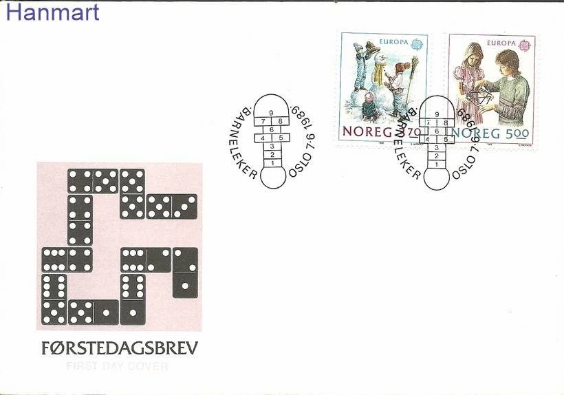 Znaczek Norwegia 1989 Mi 1019-1020 FDC