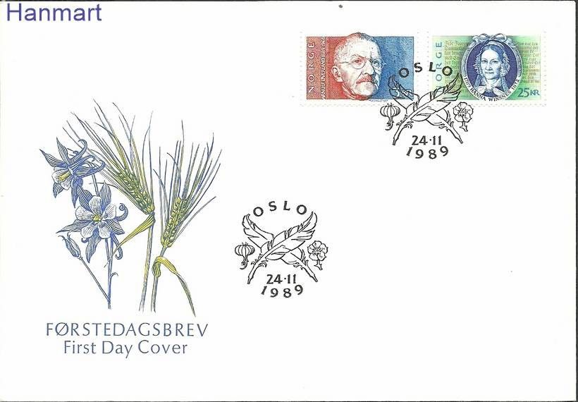 Znaczek Norwegia 1989 Mi 1031-1032 FDC