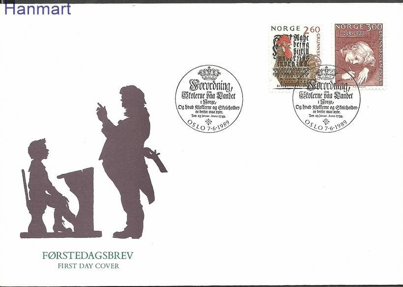 Znaczek Norwegia 1989 Mi 1021-1022 FDC