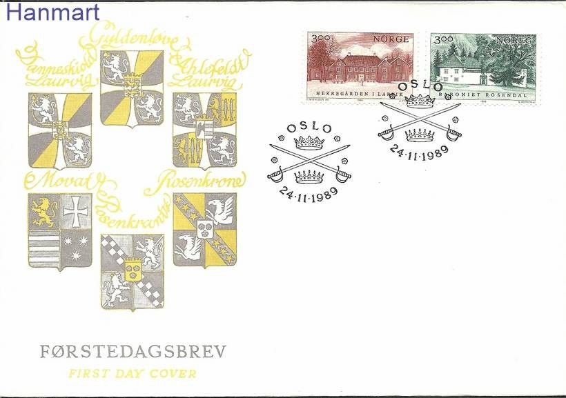 Znaczek Norwegia 1989 Mi 1033-1034 FDC