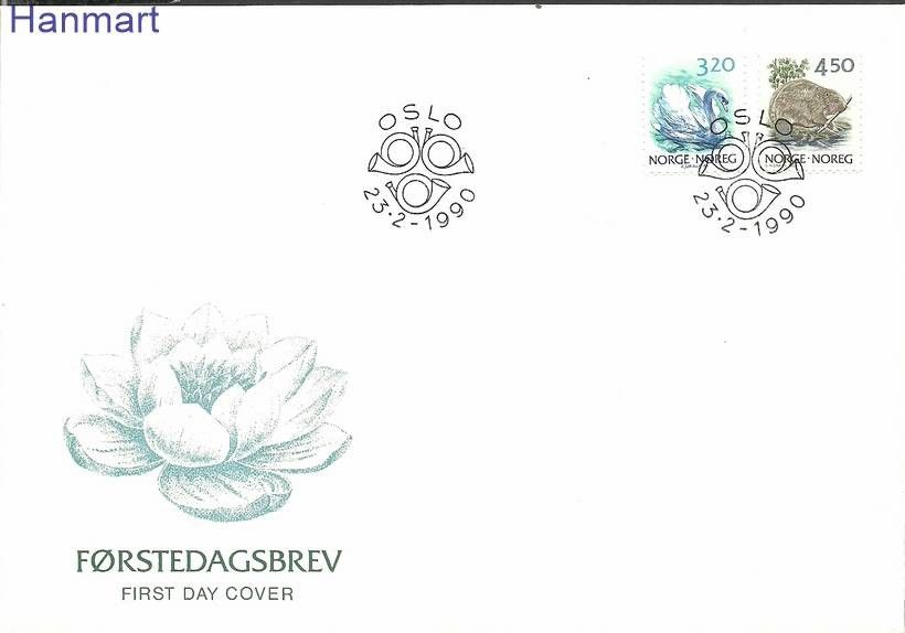 Znaczek Norwegia 1990 Mi 1038-1039 FDC