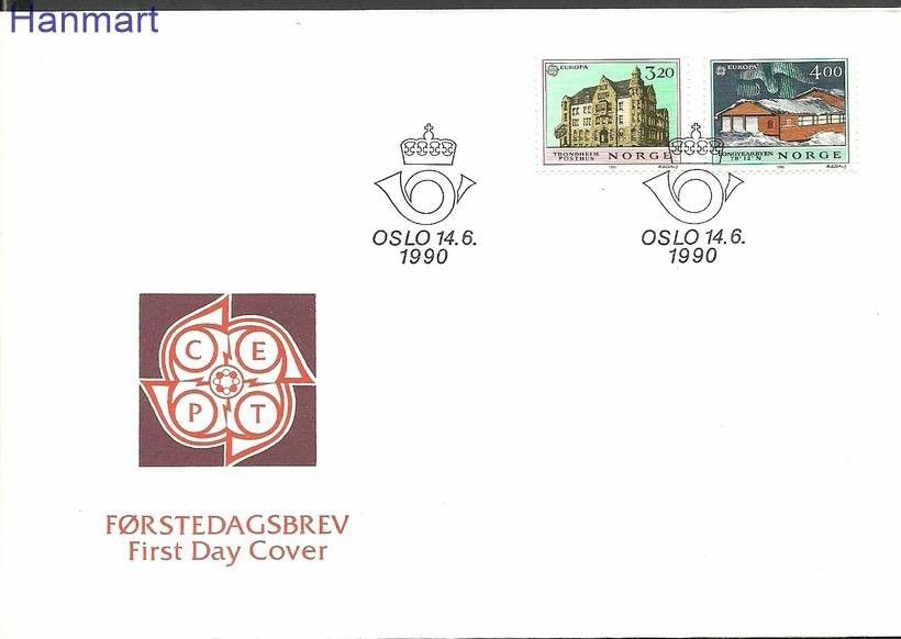 Znaczek Norwegia 1990 Mi 1046-1047 FDC