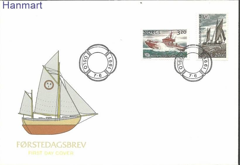 Znaczek Norwegia 1991 Mi 1066-1067 FDC