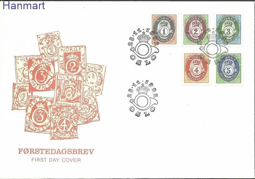 Znaczek Norwegia 1992 Mi 1107-1111 FDC