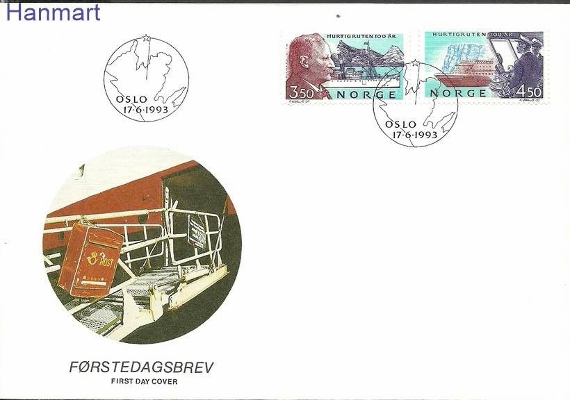 Znaczek Norwegia 1993 Mi 1127-1128 FDC