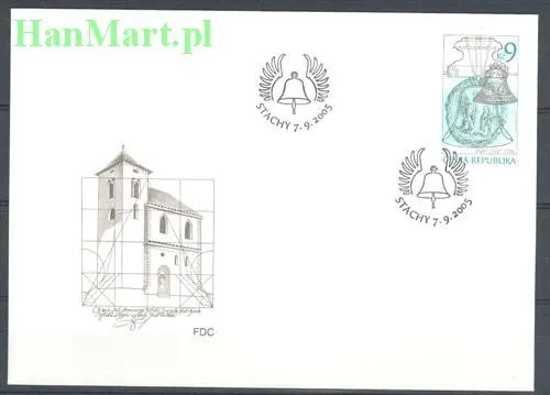Znaczek Czechy 2005 Mi 443-445 FDC