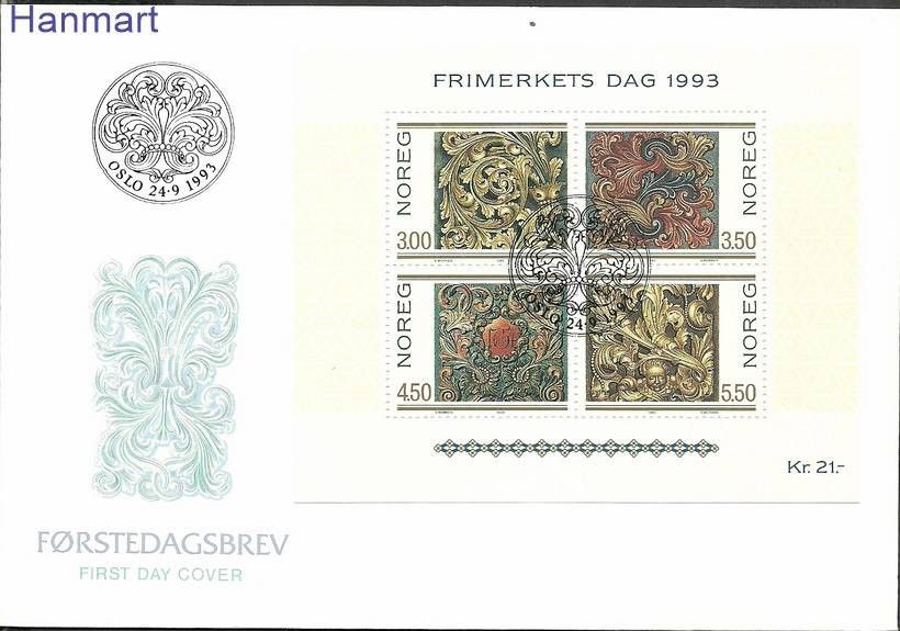 Znaczek Norwegia 1993 Mi bl20 FDC