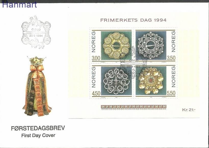 Znaczek Norwegia 1994 Mi bl21 FDC