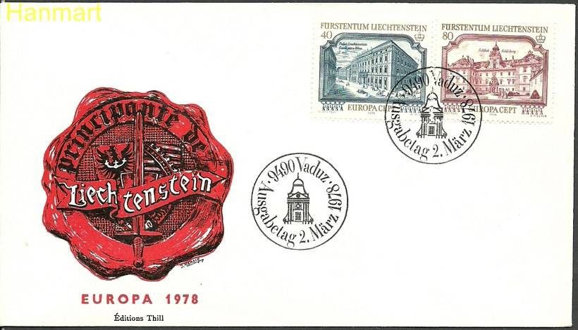 Znaczek Liechtenstein 1978 Mi 692-693b FDC