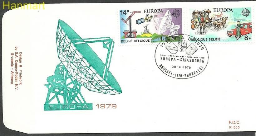 Znaczek Belgia 1979 Mi 1982-1983b FDC
