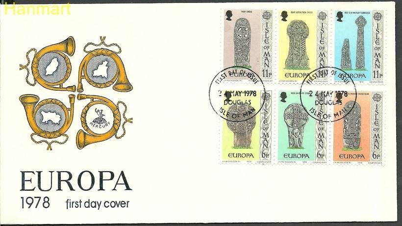 Znaczek Wyspa Man 1978 Mi 122-127i FDC