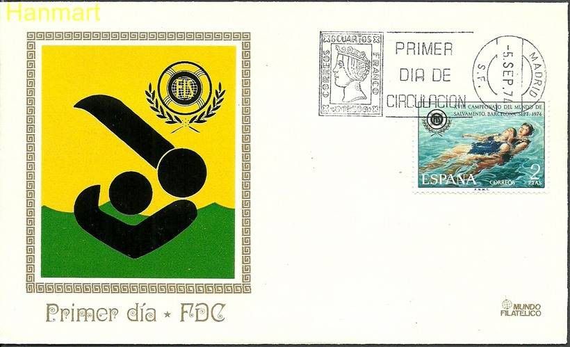 Znaczek Hiszpania 1974 Mi 2097 FDC