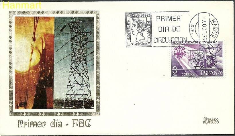 Znaczek Hiszpania 1975 Mi 2185 FDC