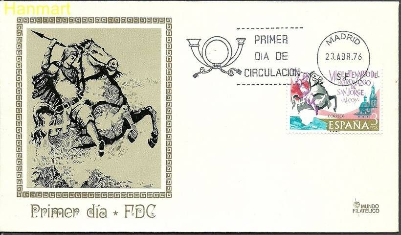 Znaczek Hiszpania 1976 Mi 2208 FDC