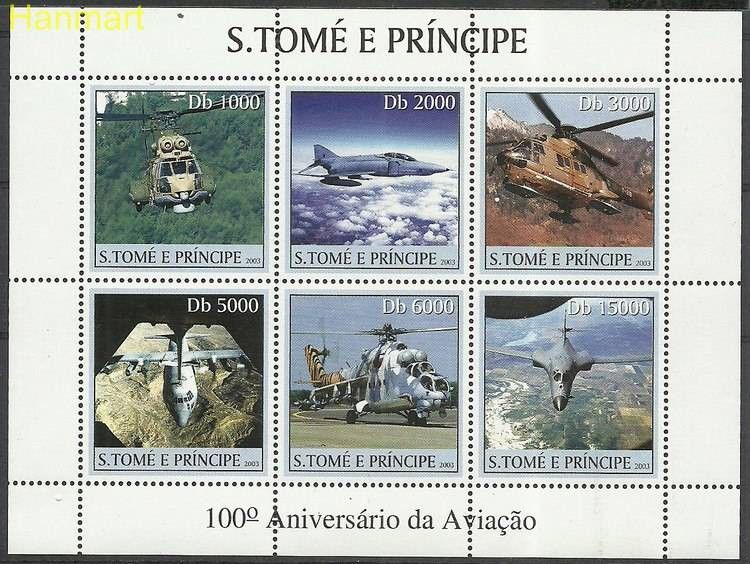 Znaczek Wyspy Św. Tomasza i Książęca 2003 Mi ark2200-2205 Czyste **