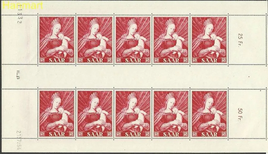Znaczek Saara 1954 Mi ark351-353 Czyste **