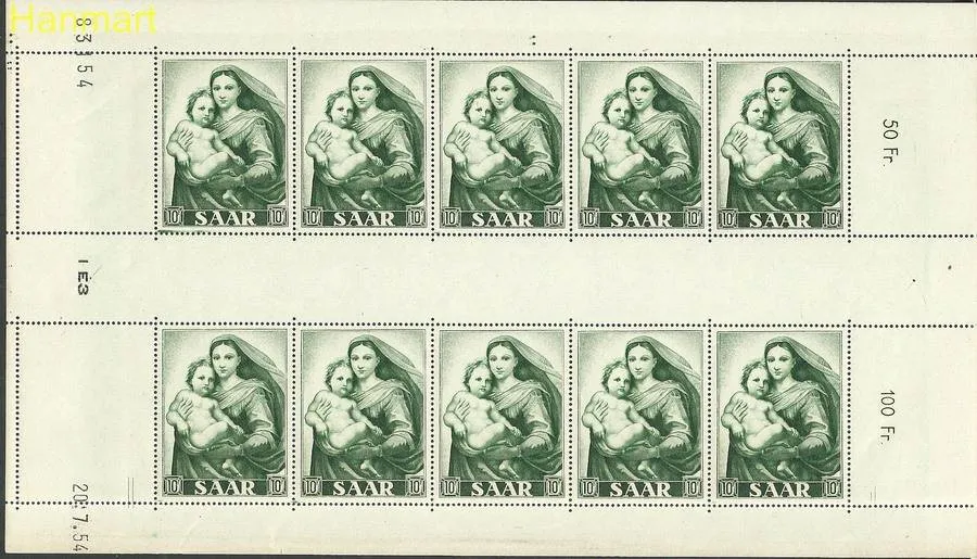 Znaczek Saara 1954 Mi ark351-353 Czyste **