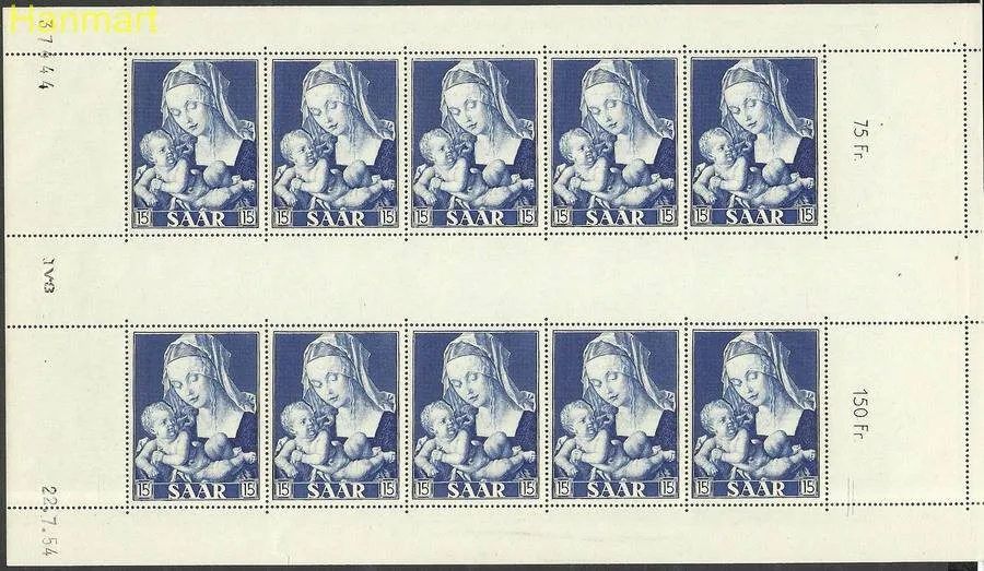 Znaczek Saara 1954 Mi ark351-353 Czyste **