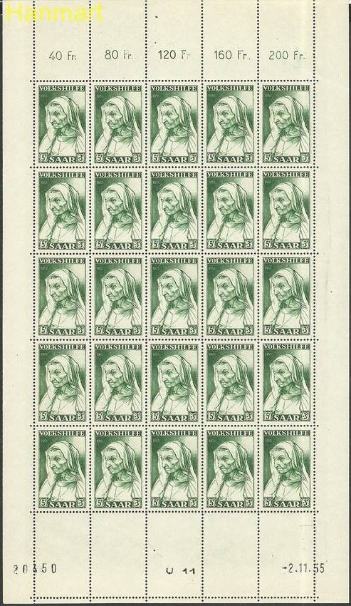 Znaczek Saara 1955 Mi ark365-367 Czyste **
