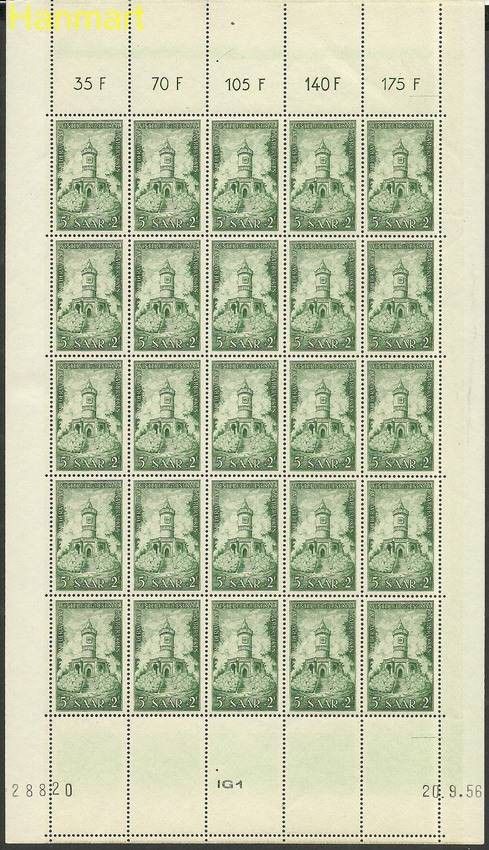 Znaczek Saara 1956 Mi ark373-375 Czyste **