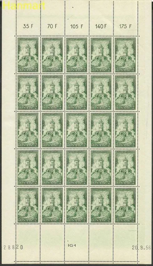 Znaczek Saara 1956 Mi ark373-375 Czyste **