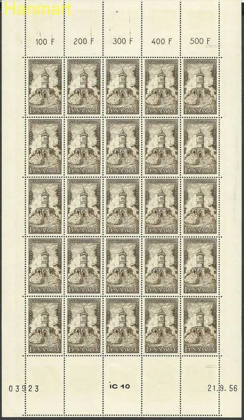 Znaczek Saara 1956 Mi ark373-375 Czyste **