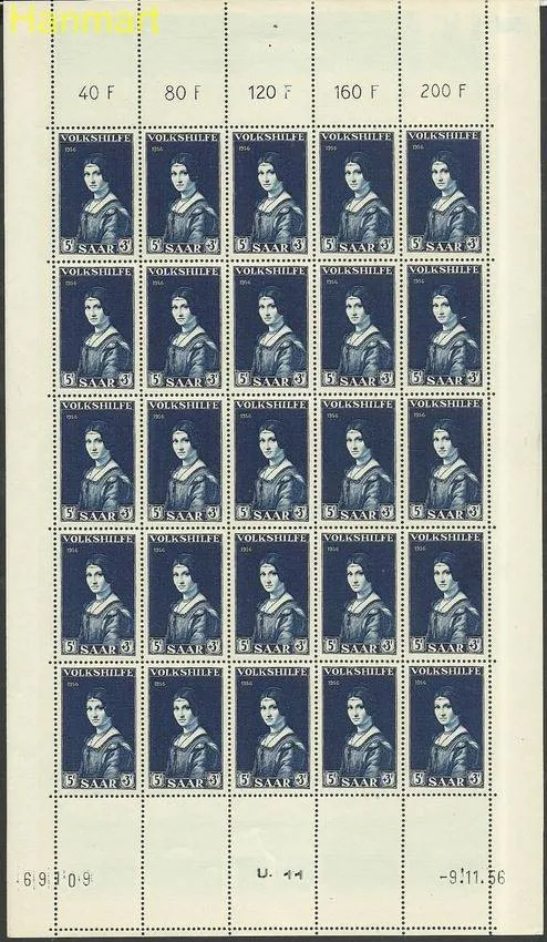 Znaczek Saara 1956 Mi ark376-378 Czyste **