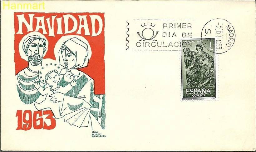 Znaczek Hiszpania 1963 Mi 1429 FDC