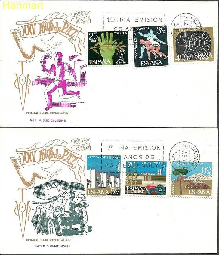 Znaczek Hiszpania 1964 Mi 1455-1468 FDC