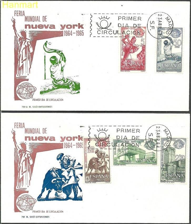 Znaczek Hiszpania 1964 Mi 1471-1475 FDC