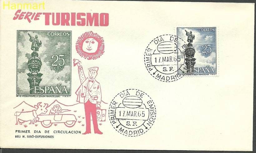 Znaczek Hiszpania 1965 Mi 1535 FDC