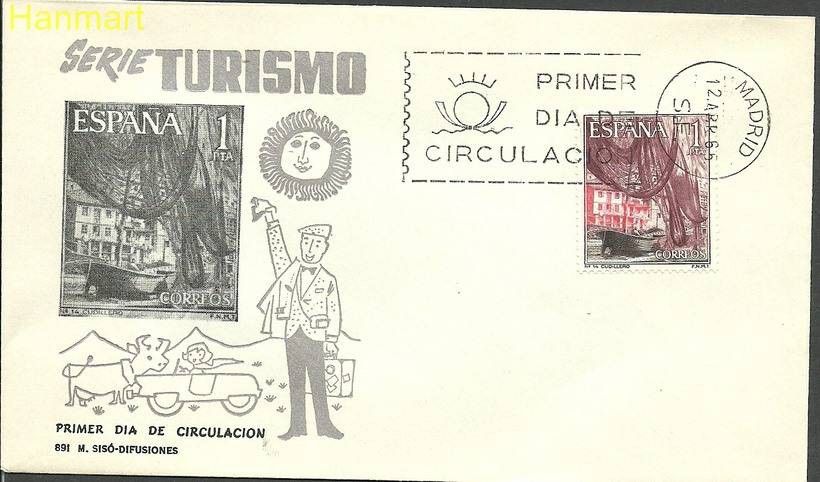 Znaczek Hiszpania 1965 Mi 1547 FDC