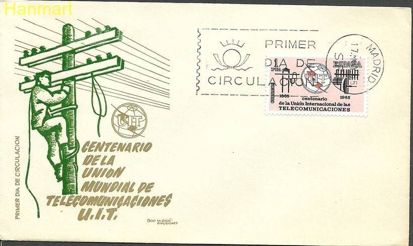 Znaczek Hiszpania 1965 Mi 1551 FDC