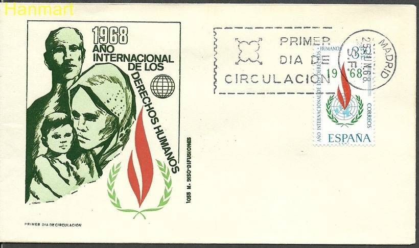 Znaczek Hiszpania 1968 Mi 1763 FDC