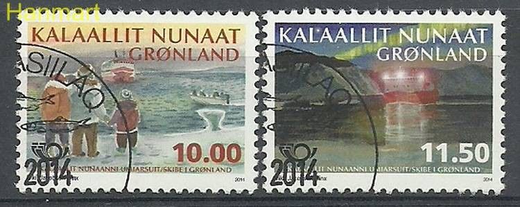 Znaczek Grenlandia 2014 Mi 667-668 Stemplowane