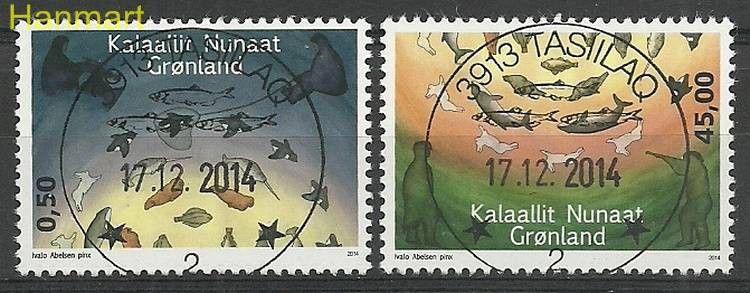 Znaczek Grenlandia 2014 Mi 675-676 Stemplowane