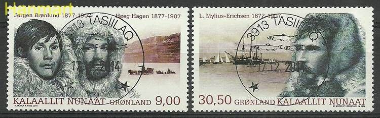 Znaczek Grenlandia 2014 Mi 678-679 Stemplowane