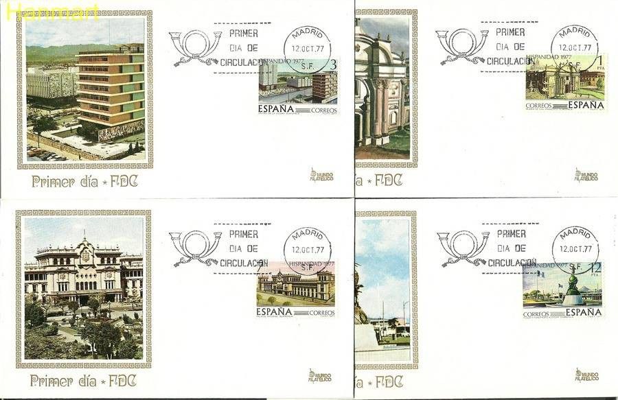 Znaczek Hiszpania 1977 Mi 2331-2334a FDC
