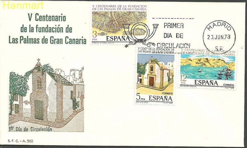 Znaczek Hiszpania 1978 Mi 2369-2371a FDC