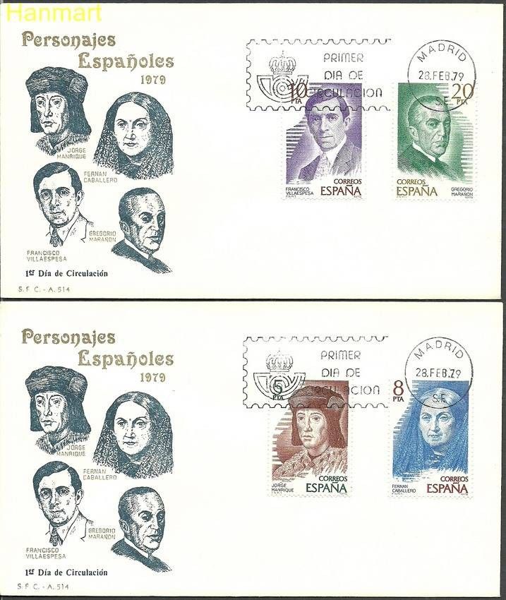 Znaczek Hiszpania 1979 Mi 2404-2407 FDC