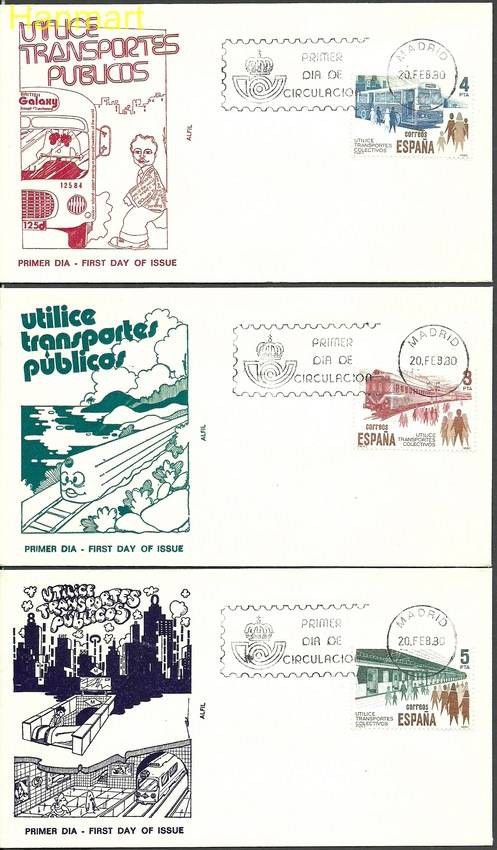 Znaczek Hiszpania 1980 Mi 2452-2454a FDC