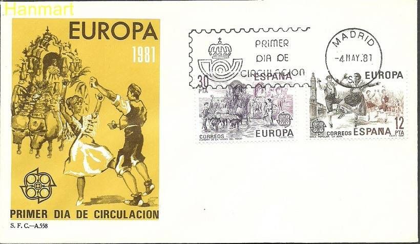 Znaczek Hiszpania 1981 Mi 2498-2499 FDC