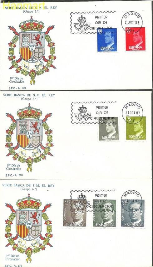 Znaczek Hiszpania 1981 Mi 2513-2519x FDC