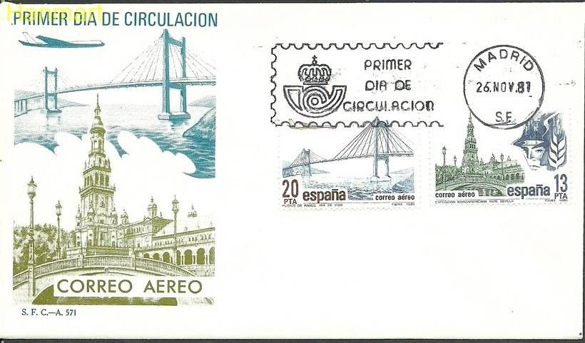 Znaczek Hiszpania 1981 Mi 2524-2525 FDC